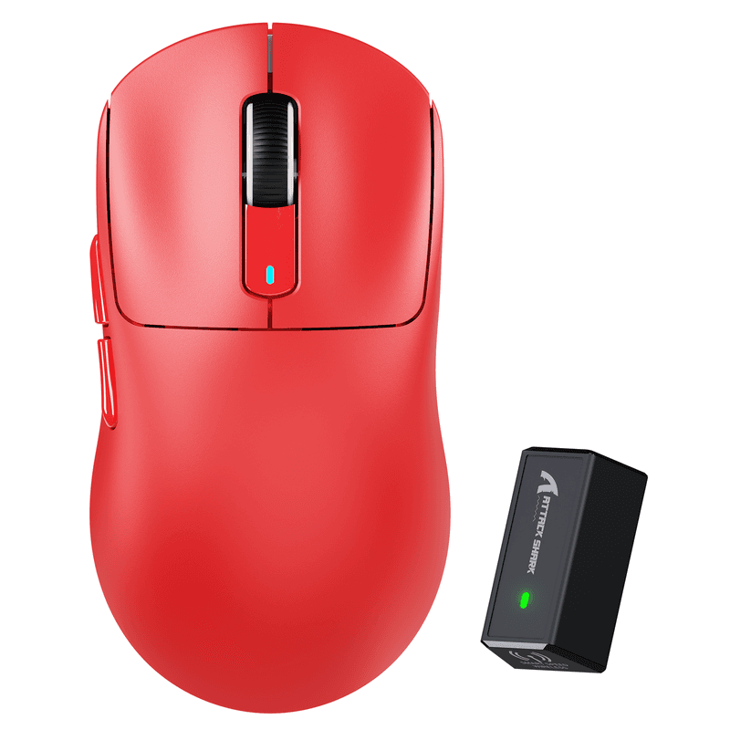 Attack Shark X3Pro Sem Fio, Sensor PixArt PAW3395, 26000 DPI, Vermelho