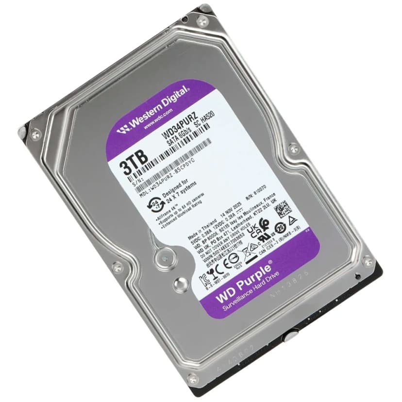 Western Digital Purple 3TB HDD SATA III - WD34PURZ