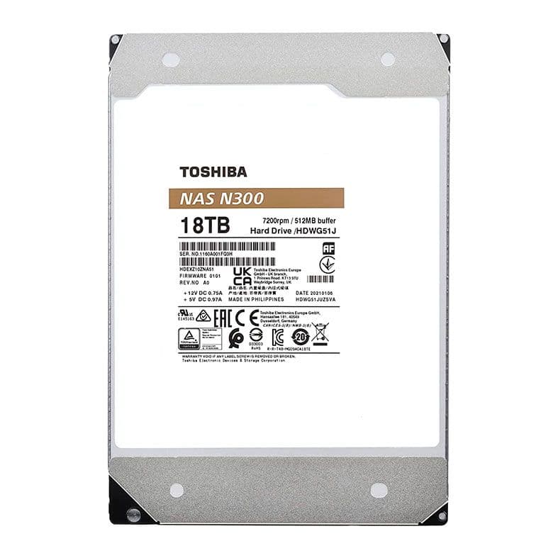 Toshiba N300 18TB HDD SATA III - HDWG51JXZSTA