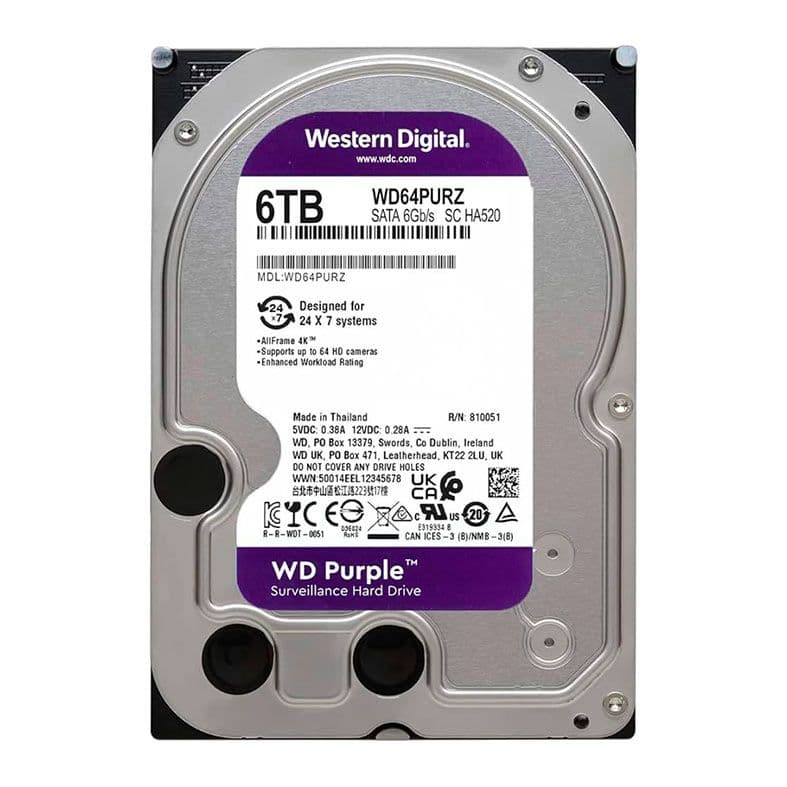 Western Digital Purple 6TB HDD SATA III - WD64PURZ