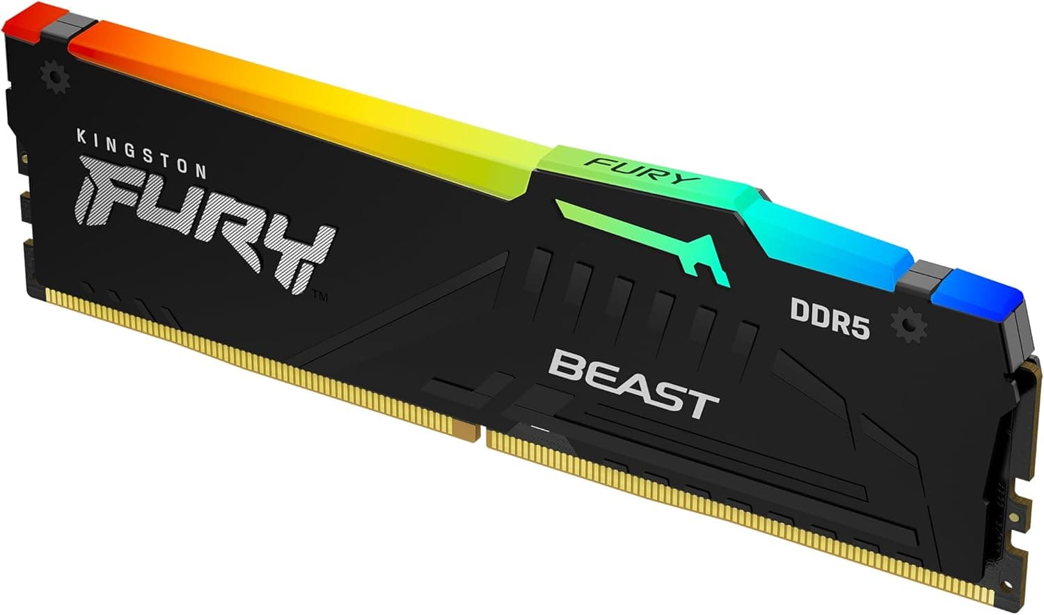 Kingston Fury Beast RGB 16GB (1x16GB) DDR5 Kingston Fury Beast RGB 16GB (1x16GB) DDR5 6400MHz CL32 Preto - KF564C32BBEA-16