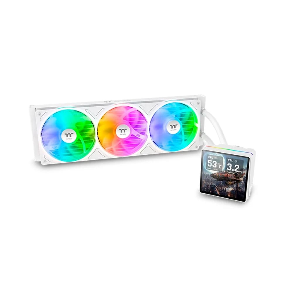Water Cooler Thermaltake TH360 V3 ARGB Snow Edition 360mm ARGB Water Cooler Thermaltake TH360 V3 ARGB Snow Edition 360mm ARGB Branco - CL-W476-PL12SW-A