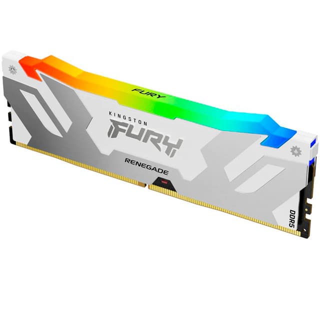 Kingston Fury Renegade RGB 16GB (1x16GB) DDR5 Kingston Fury Renegade RGB 16GB (1x16GB) DDR5 6800MHz CL36 Branco - KF568C36RWA-16