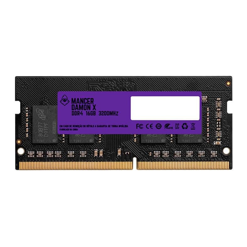Mancer Damon X 16GB (1x16GB) DDR4 SO-DIMM 3200MHz CL19 Preto - MCR-DMNX3200-16GB