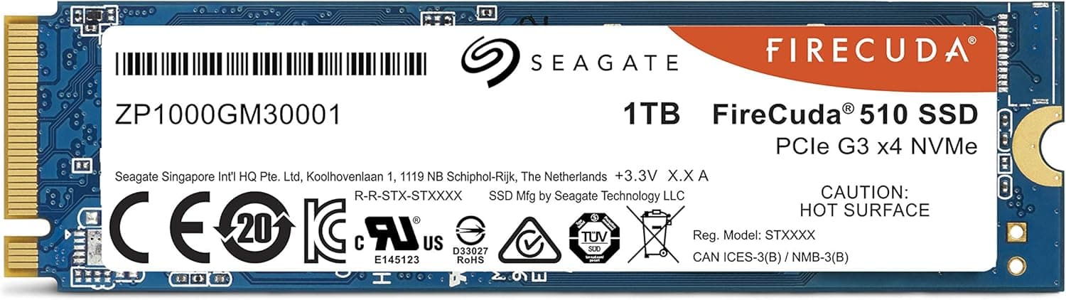 Seagate FireCuda 510 1TB SSD NVMe Gen 3 - ZP1000GM30011 Seagate FireCuda 510 1TB SSD NVMe Gen 3 - ZP1000GM30011