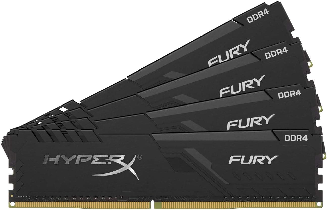 Kingston HyperX Fury 32GB (4x8GB) DDR4 Kingston HyperX Fury 32GB (4x8GB) DDR4 2666MHz CL16 Preto - HX426C16FB3K4/32