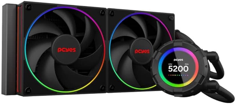 Water Cooler PCYES Vision 240mm ARGB Preto - VS240BV