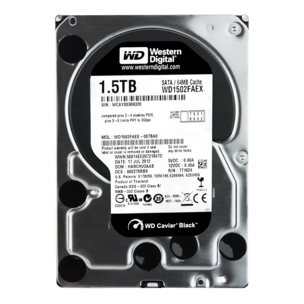 Western Digital Black 1.5TB HDD SATA III - WD1502FAEX Western Digital WD_BLACK 1.5TB HDD SATA III - WD1502FAEX