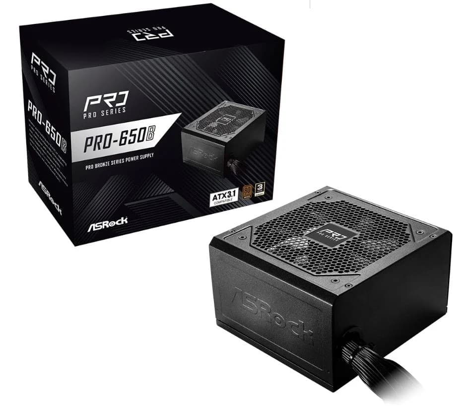 ASRock PRO 650B 650W 80 Plus Bronze ATX 3.1 - PRO-650B ASRock PRO 650B 650W 80 Plus Bronze ATX 3.1 - PRO-650B