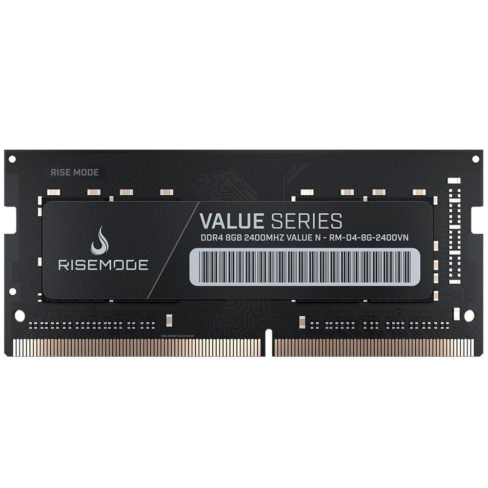 Rise Mode Value 8GB (1x8GB) DDR4 SO-DIMM Rise Mode Value 8GB (1x8GB) DDR4 SO-DIMM 2400MHz CL17 Preto - RM-D4-8G-2400VN