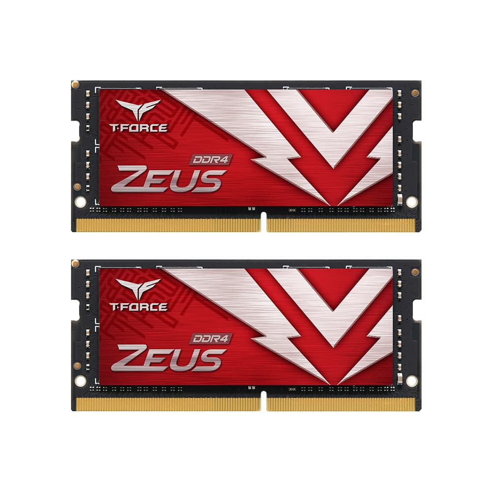 Team Group T-Force Zeus 16GB (2x8GB) DDR4 SO-DIMM Team Group T-Force  Zeus 16GB (2x8GB) DDR4 SO-DIMM 2666MHz CL19 Vermelho - TTZD416G2666HC19DC-S01