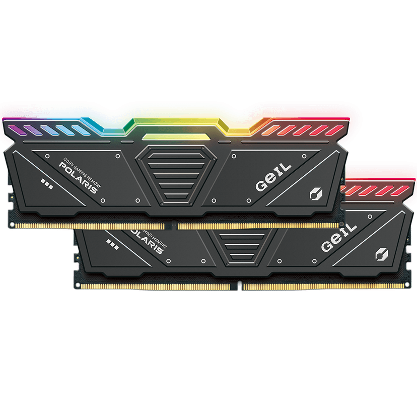 Geil Polaris RGB 32GB (2x16GB) DDR5 5600MHz CL38 Cinza - GOSG532GB5600C38ADC