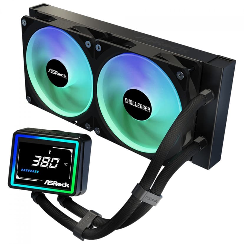 Water Cooler ASRock Challenger 240 Digital 240mm ARGB Preto - 90-ACLA24-BAAGA6