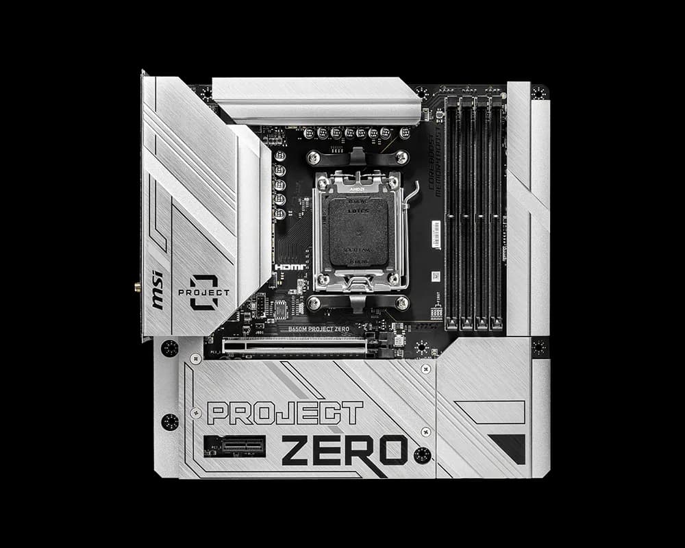 MSI B650M Project Zero AM5 Micro-ATX DDR5 WiFi MSI B650M Project Zero AM5 Micro-ATX DDR5 WiFi