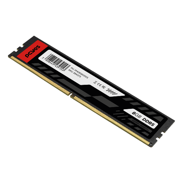 PcYes 8GB (1x8GB) DDR5 5600MHz CL40 Preto - PM085600D5