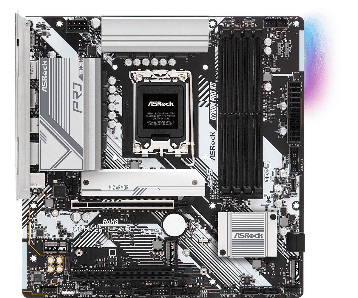 ASRock B760M Pro RS LGA1700 Micro-ATX DDR5 ASRock B760M Pro RS LGA1700 Micro-ATX DDR5