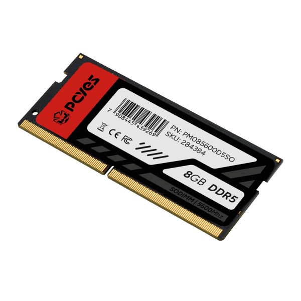PcYes 8GB (1x8GB) DDR5 SO-DIMM PcYes 8GB (1x8GB) DDR5 SO-DIMM 5600MHz CL40 Preto - Pm085600D5So