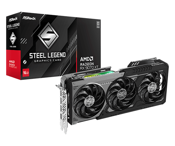 RX 9070 XT ASRock RX 9070 XT Steel Legend Dark