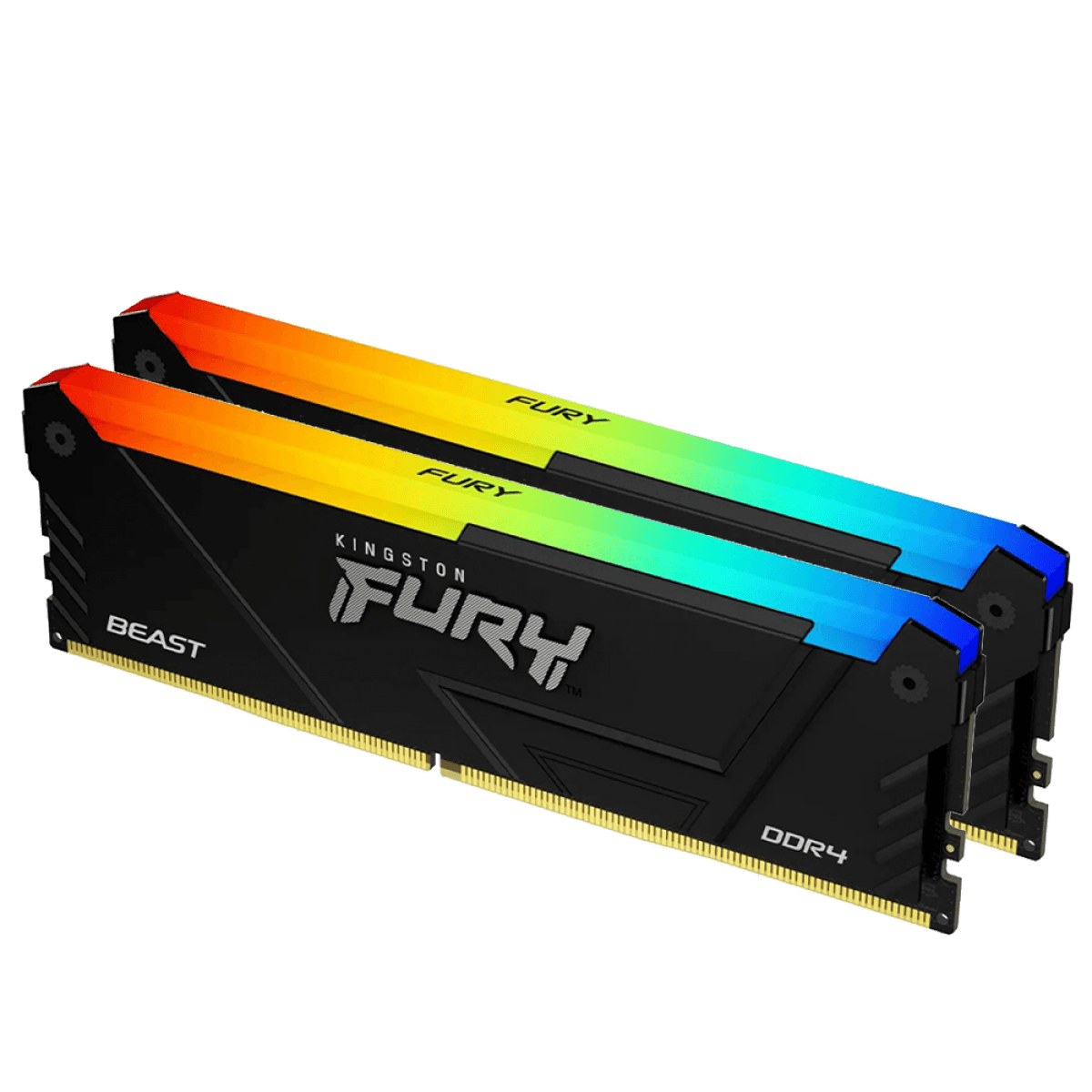 Kingston Fury Beast RGB 64GB (2x32GB) DDR4 Kingston Fury Beast RGB 64GB (2x32GB) DDR4 3600MHz CL18 Preto - KF436C18BB2AK2/64