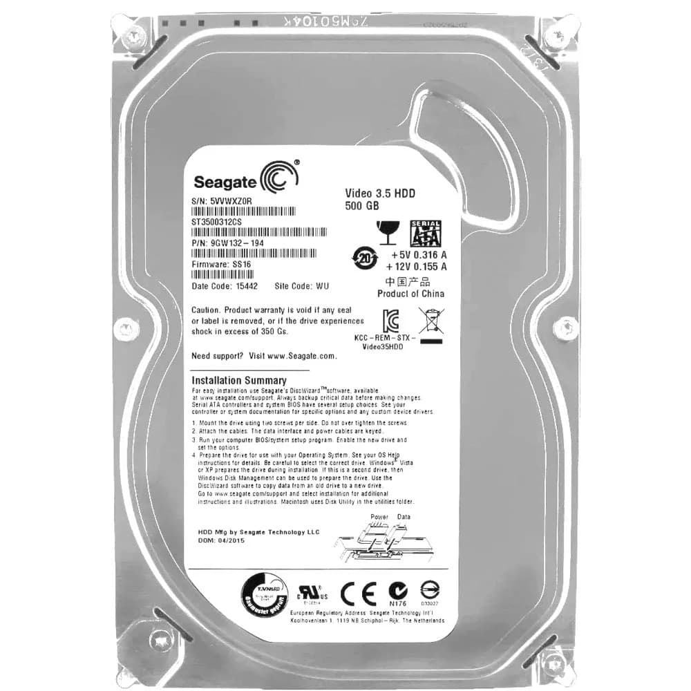 Seagate Pipeline Slim 500GB HDD SATA III - ST3500312CS Seagate Pipeline Slim 500GB HDD SATA III - ST3500312CS