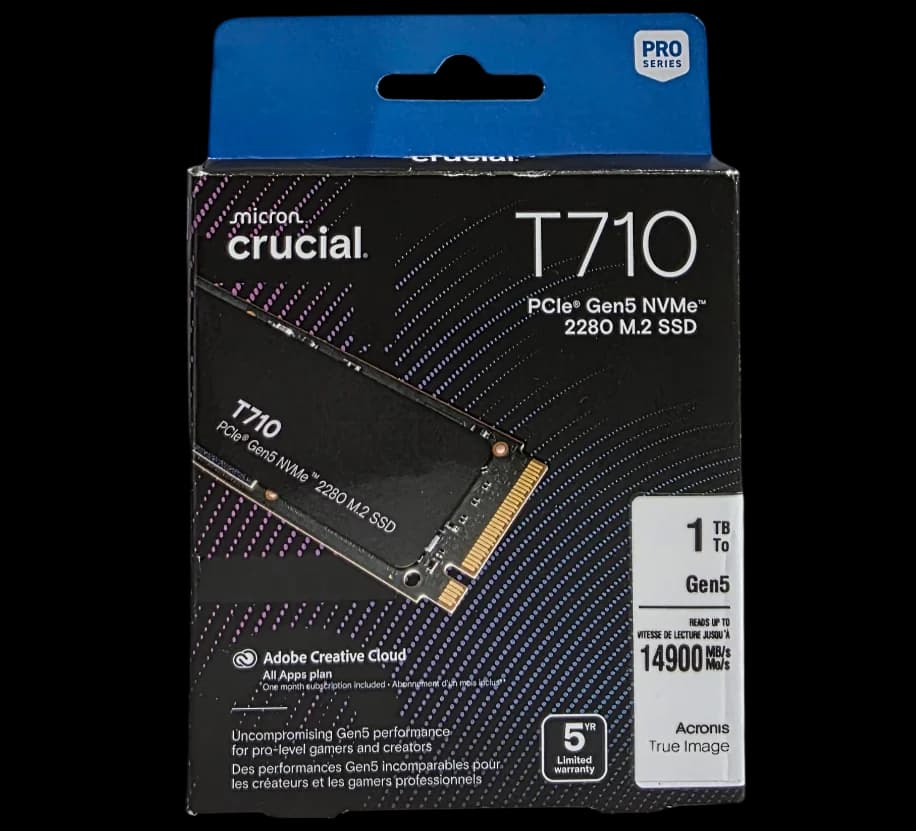 Crucial T710 1TB SSD NVMe Gen 5 - CT1000T710SSDSD8-01 Crucial T710 1TB SSD NVMe Gen 5 - CT1000T710SSDSD8-01