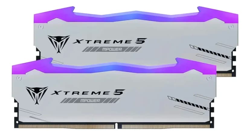 Patriot Viper Xtreme 5 RGB 32GB (2x16GB) DDR5 8000MHz CL38 Cinza - PVXR532G80C38KM