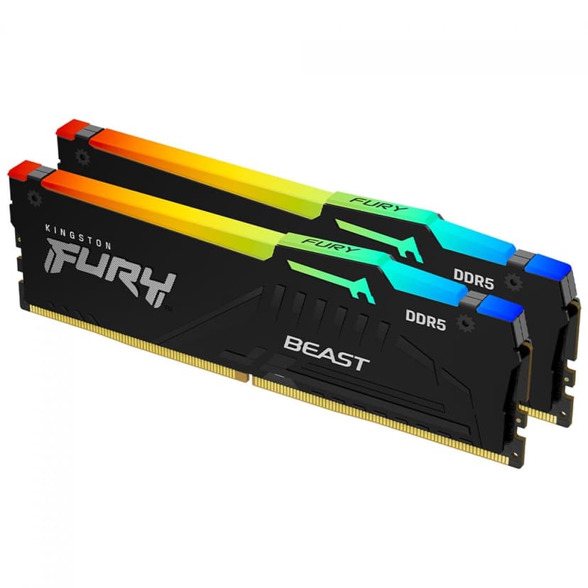 Kingston Fury Beast RGB 16GB (2x8GB) DDR5 6000MHz CL30 Preto -  KF560C30BBEAK2-16