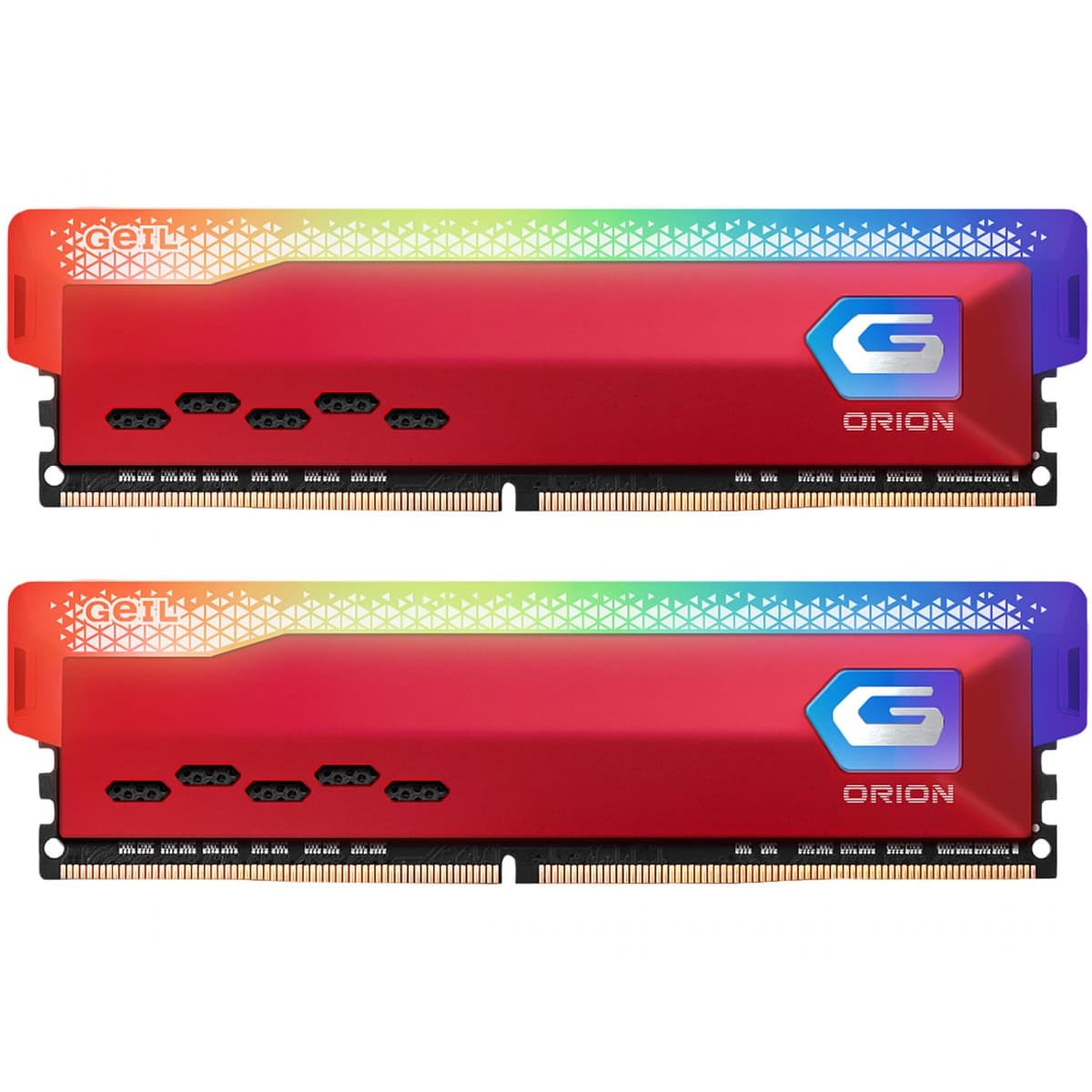 Geil Orion RGB 16GB (2x8GB) DDR4 Geil Orion RGB 16GB (2x8GB) DDR4 3600MHz CL18 Vermelho - GAOSR416GB3600C18BDC