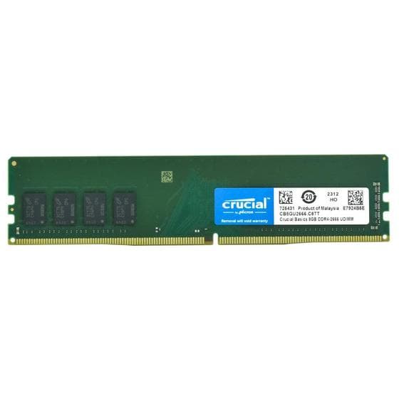 Crucial Basics 8GB (1x8GB) DDR4 Crucial Basics 8GB (1x8GB) DDR4 2666MHz CL19 Preto - CB8GU2666
