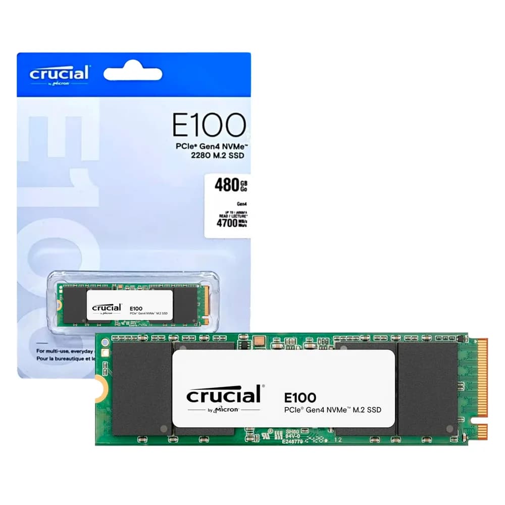 Crucial E100 480GB SSD NVMe Gen 4 - CT480E100SSD8 Crucial E100 480GB SSD NVMe Gen 4 - CT480E100SSD8