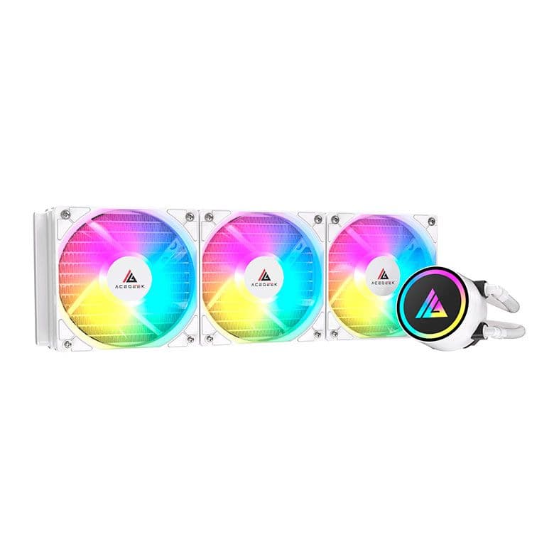 Water Cooler Acegeek E360 Rainbow 360mm RGB Branco - AG-E360-WH