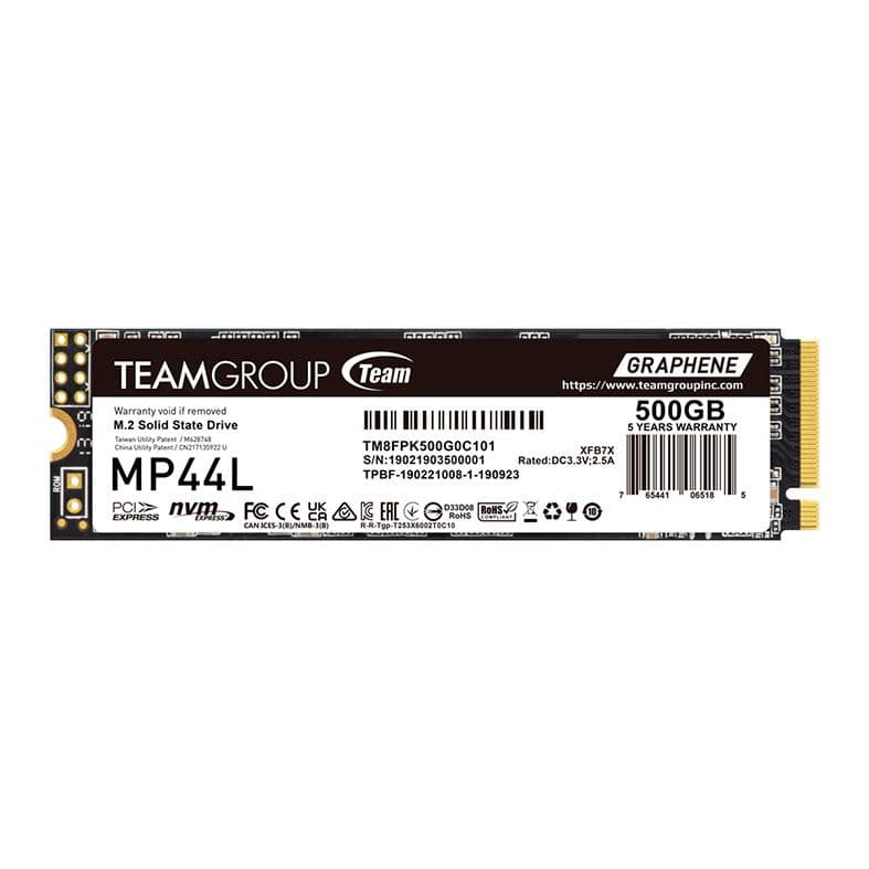 Team Group MP44L 500GB SSD NVMe Gen 4 - TM8FPK500G0C101 Team Group MP44L 500GB SSD NVMe Gen 4 - TM8FPK500G0C101