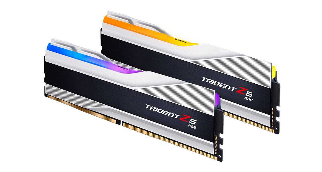 G.Skill Trident Z5 RGB 96GB DDR5 G.Skill Trident Z5 RGB 96GB (2x48GB) DDR5 6400MHz CL32 Prata - 6400J3239F48GX2-TZ5RS