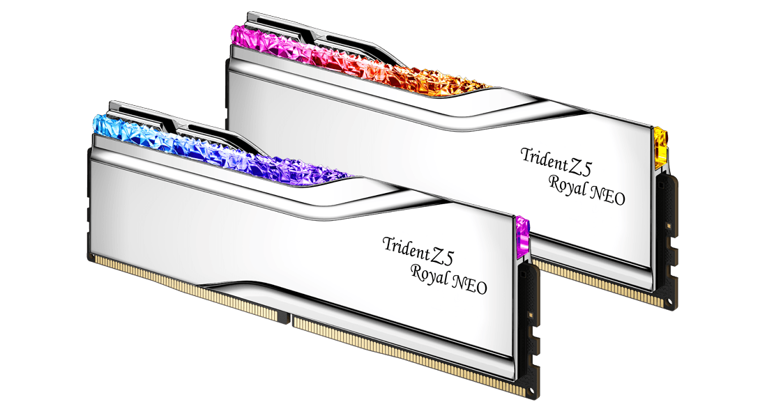 G.Skill Trident Z5 Royal Neo RGB 32GB (2x16GB) DDR5 G.Skill Trident Z5 Royal Neo RGB 32GB (2x16GB) DDR5 6400MHz CL30 Prata - F5-6400J3039G16GX2-TR5NS