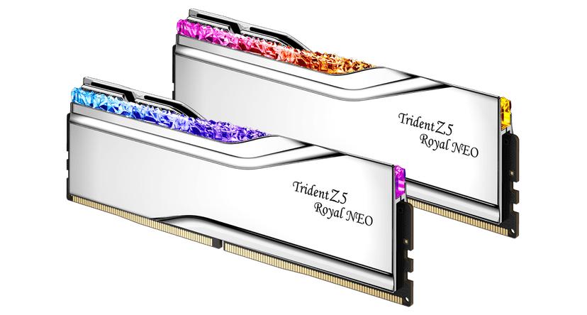 G.Skill Trident Z5 Royal Neo RGB 32GB (2x16GB) DDR5 6400MHz CL30 Prata - F5-6400J3039G16GX2-TR5NS