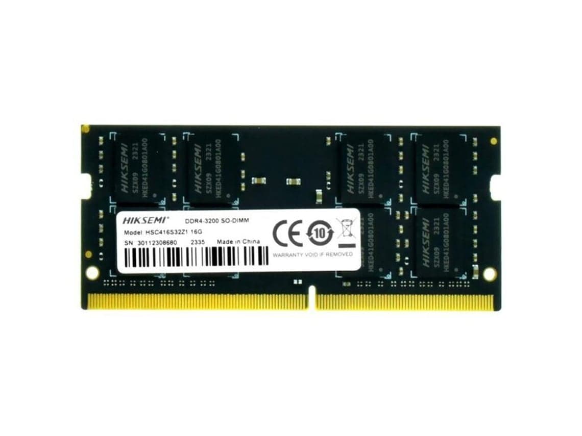 Hiksemi Hiker 16GB DDR4 SO-DIMM Hiksemi Hiker 16GB (1x16GB) DDR4 SO-DIMM 3200MHz CL22 Preto - HSC416S32Z1