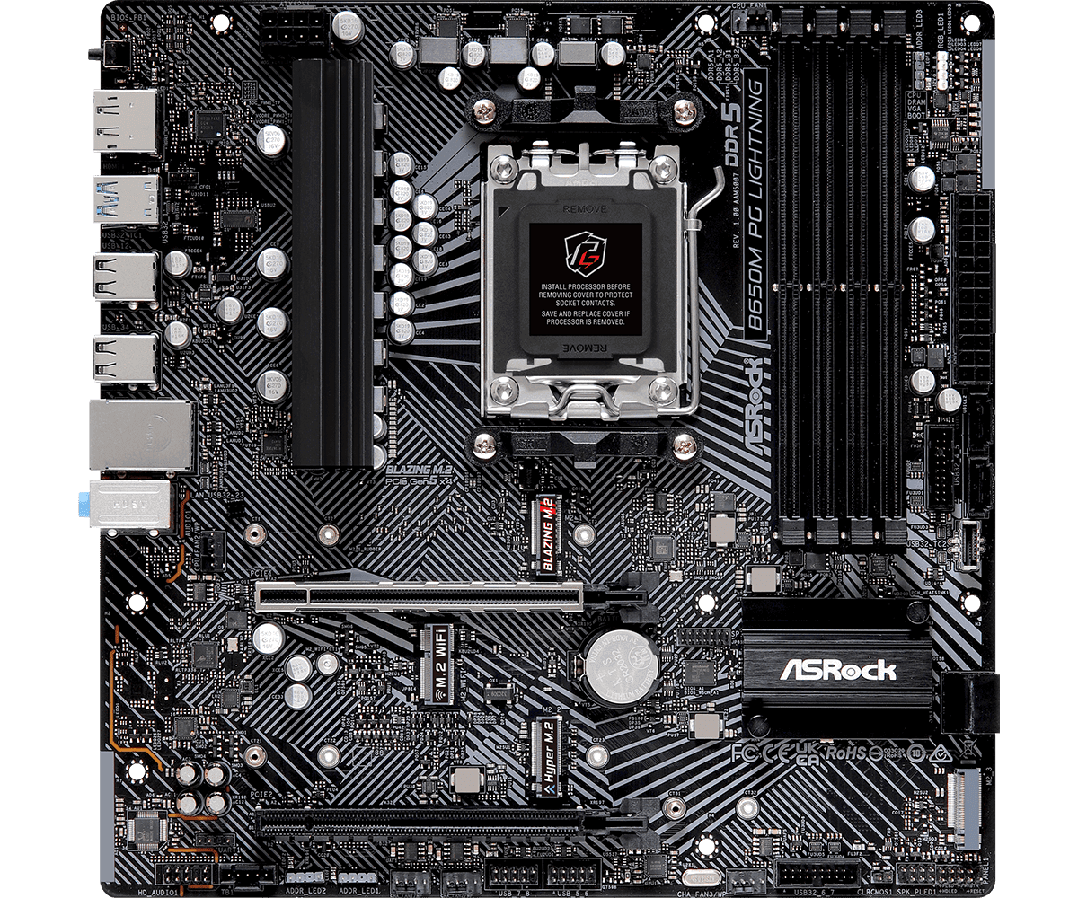 ASRock B650M PG Lightning AM5 Micro-ATX DDR5 ASRock B650M PG Lightning AM5 Micro-ATX DDR5