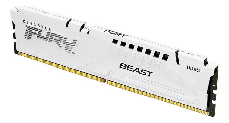 Kingston Fury Beast 32GB (1x32GB) DDR5 Kingston Fury Beast 32GB (1x32GB) DDR5 6000MHz CL36 Branco - KF560C36BWE-32