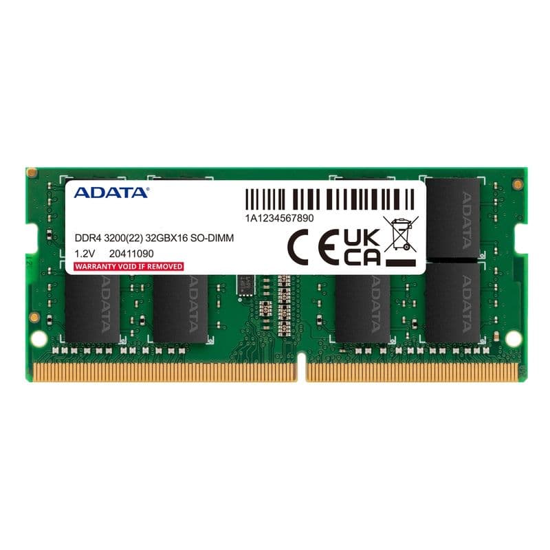 ADATA 32GB (1x32GB) DDR4 SO-DIMM 3200MHz CL22 Verde - AD4S3200732G22-BHYC