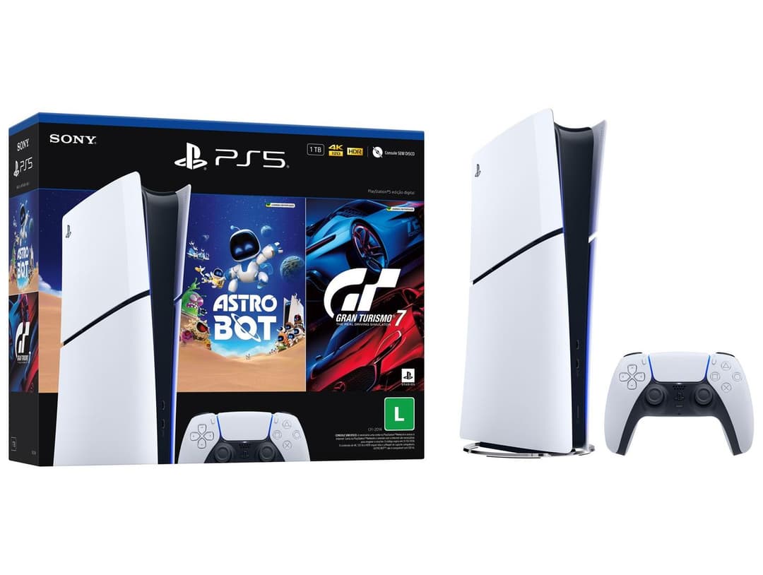 PlayStation 5 - Digital PlayStation 5 Slim 1TB - Digital + 1 Controle + 2 Jogos