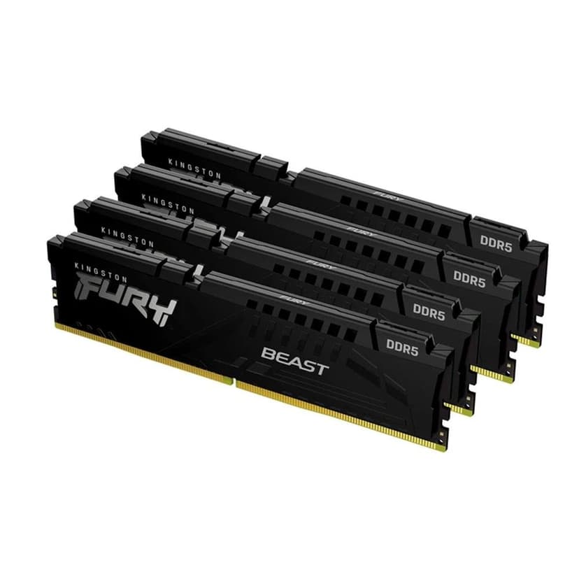 Kingston Fury Beast 128GB (4x32GB) DDR5 5200MHz CL40 Preto - KF552C40BBK4-128