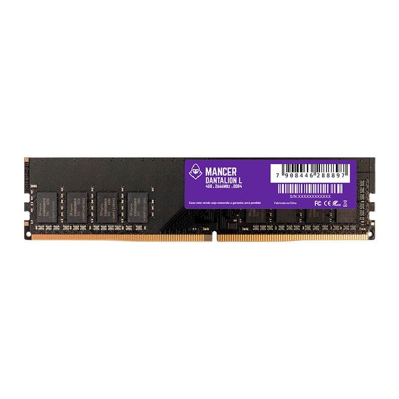 Mancer Dantalion L 4GB DDR4 Mancer Dantalion L 4GB (1x4GB) DDR4 2666MHz CL19 Preto - MCR-DTLL4GB-2666