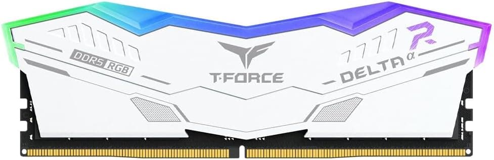 Team Group T-Force Delta RGB 16GB DDR5 Team Group T-Force Delta RGB 16GB (1x16GB) DDR5 6000MHz CL38 Branco - FF4D516G6000HC38A01