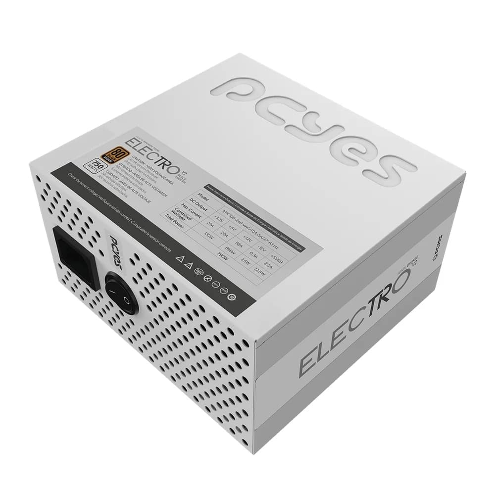 PCYES Electro V2 White Ghost 750W 80 Plus Bronze - ELECV2WG750W PCYES Electro V2 White Ghost 750W 80 Plus Bronze - ELECV2WG750W