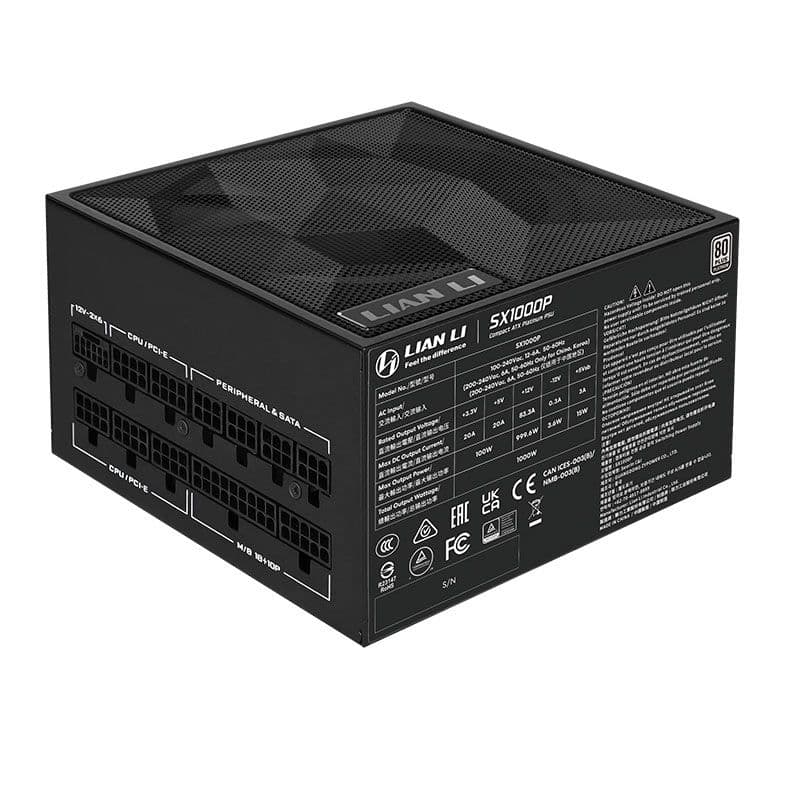 Lian Li SX1000P 1000W 80 Plus Platinum Modular ATX 3.1 - SX1000P-BK Lian Li SX1000P 1000W 80 Plus Platinum Modular ATX 3.1 - SX1000P-BK