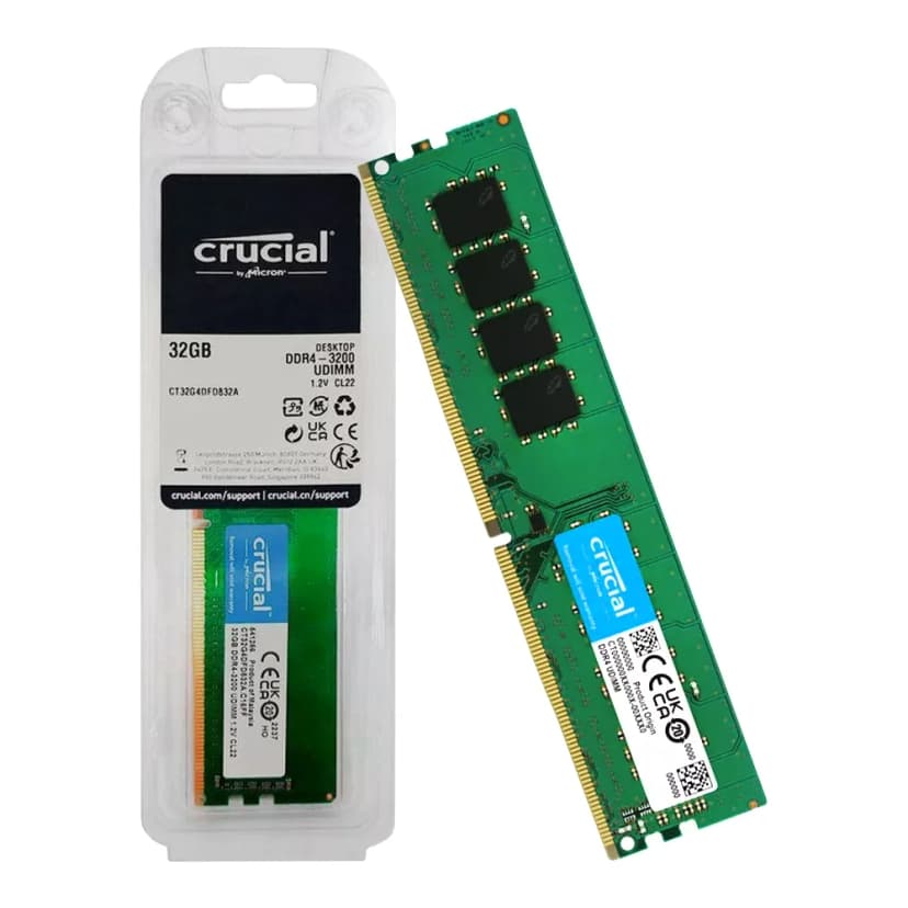 Crucial Basics 32GB (1x32GB) DDR4 3200MHz CL22 Verde - CT32G4DFD832A