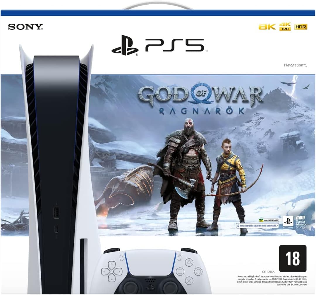 PlayStation 5 - Com Leitor PlayStation 5 Slim 1TB - Com Leitor + 1 Controle + 1 Jogo