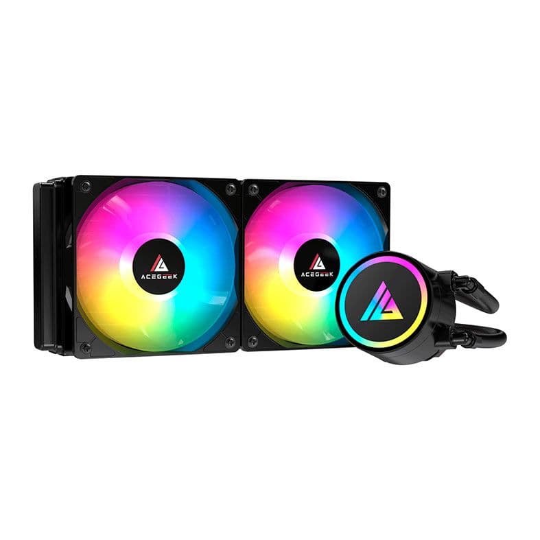 Water Cooler Acegeek E240 Rainbow 240mm RGB Preto - AG-E240-BK