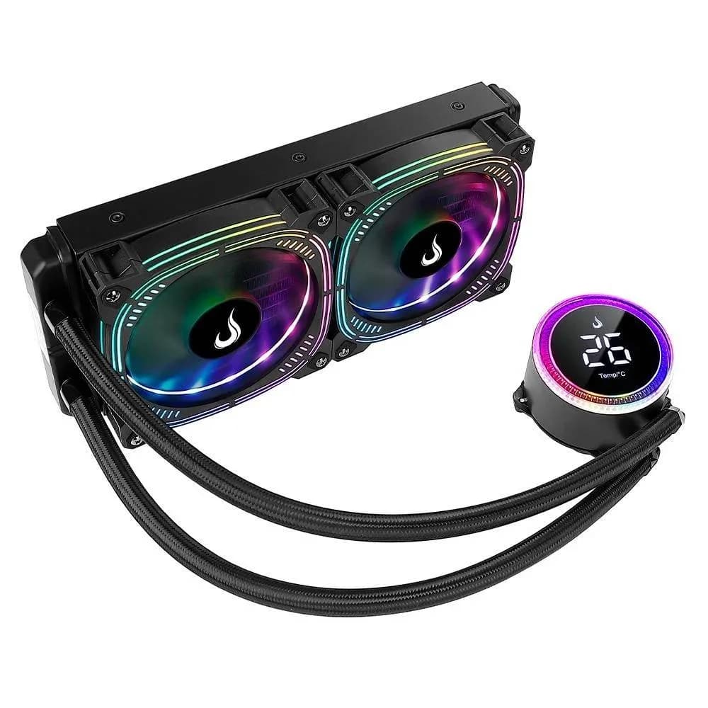 Water Cooler Rise Mode Aura Ice Black 240mm ARGB Water Cooler Rise Mode Aura Ice Black 240mm ARGB Preto - RM-WAIB-05-ARGB
