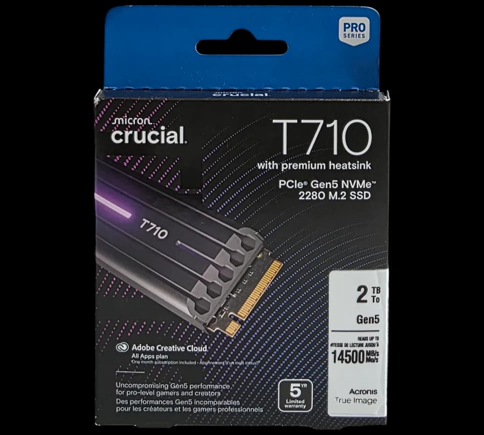 Crucial T710 2TB SSD NVMe Gen 5 - CT2000T710SSDSD5-01 Crucial T710 2TB SSD NVMe Gen 5 - CT2000T710SSDSD5-01